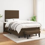 vidaXL Sommier à lattes de lit et matelas marron foncé 120x190cm tissu