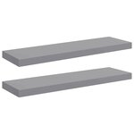 vidaXL Étagères murales flottantes 2 Pièces gris 80x23 5x3 8 cm MDF
