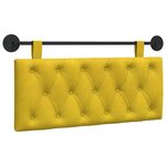 vidaXL Tête de lit suspendue Avec lumière LED Jaune Velours
