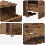 vidaXL Meuble de tiroir Bois vieilli Panneau de particules Moyenne