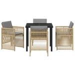 vidaXL Ensemble de salle à manger pour jardin 5 Pièces Beige Poly rotin
