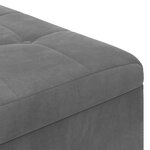 vidaXL Pouf de rangement Gris foncé 80 x 80 x 45 cm Velours