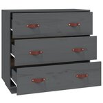 vidaXL Buffet Gris 80x40x75 cm Bois massif de pin