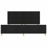 vidaXL Cadre de lit avec tête de lit Noir 200 x 200 cm tissu
