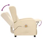 vidaXL Fauteuil de massage Crème Tissu