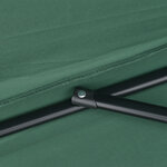 Demi parasol  parasol de balcon 5 entretoises métal polyester 2 69L x 1 38l x 2 36H m vert
