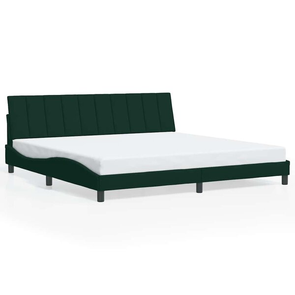 vidaXL Cadre de lit sans matelas Hanko vert foncé 200x200 cm velours