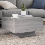 vidaXL Table basse avec lumières LED sonoma gris 55x55x31 cm