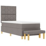 vidaXL Lit à ressorts avec matelas et banc Taupe 80x200 cm Tissu