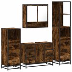 vidaXL Ensemble meubles salle de bain 4 Pièces chêne fumé bois ingénierie