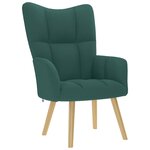 vidaXL Chaise de relaxation avec repose-pied Vert foncé Tissu