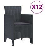 vidaXL Ensemble de salle à manger pour jardin 13 Pièces Anthracite