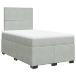 vidaXL Sommier à lattes de lit et matelas gris clair 120x190cm velours