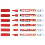 Marqueur Craie Liquide 4085 Rouge Pointe Ronde 1-2 mm x 6 EDDING