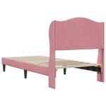 vidaXL Cadre de lit avec tête de lit Rose 90 x 200 cm Velours