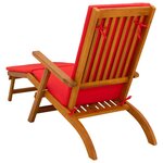 vidaXL Chaise longue inclinable et pliable avec coussin 2 Pièces Rouge
