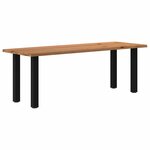 vidaXL Table à manger et bord naturel bois massif chêne rectangulaire