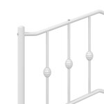 vidaXL Tête de lit métal blanc 180 cm