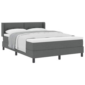 vidaXL Lit à ressorts avec matelas Gris foncé 200 x 140 cm Polyester