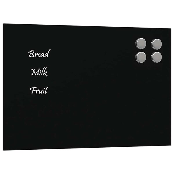 vidaXL Tableau noir magnétique mural Noir 30x20 cm Verre trempé