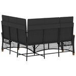 vidaXL Ensemble de canapés inclinables de jardin Noir polyrotin