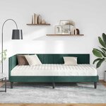 vidaXL Cadre de lit d'angle avec matelas 2 Pièces Vert Velours