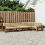vidaXL Ensemble de canapés d'extérieur 6 Pièces Naturel et Beige