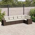 vidaXL Salon de jardin avec coussins 6 Pièces marron résine tressée