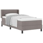 vidaXL Lit à ressorts avec matelas Taupe 200 x 100 cm Polyester