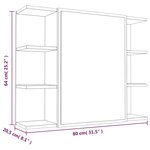 vidaXL Armoire à miroir de salle de bain Chêne brun 80x20 5x64 cm Bois