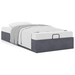 vidaXL Cadre de lit ottoman sans matelas gris foncé 90x200 cm velours