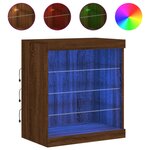 vidaXL Buffet avec lumières LED chêne marron 60 5x37x67 cm