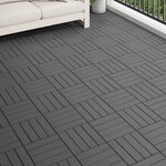 vidaXL Carreau de terrasse Design 3D 11 Pièces Noir 30 x 30 cm WPC