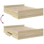 vidaXL Cadre de lit et tiroirs chêne sonoma 140x200 cm bois ingénierie
