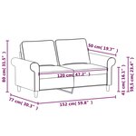 vidaXL Canapé à 2 places Gris clair 120 cm Tissu