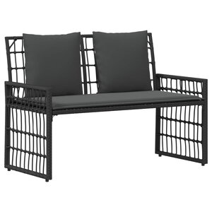 vidaXL Banc extérieur 2 -Seater 116 x 55 x 82 cm Acier et Rattan Poly