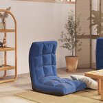 vidaXL Chaise pliable de sol Bleu Tissu