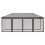 vidaXL Tente de réception pliable avec parois Taupe 3x6 m