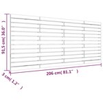 vidaXL Tête de lit murale Blanc 206x3x91 5 cm Bois massif de pin