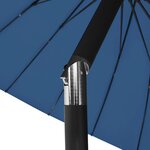 vidaXL Parasol d'extérieur avec mât en aluminium 270 cm Bleu azuré