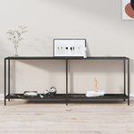 vidaXL Table console Noir 200x35x75 5 cm Verre trempé