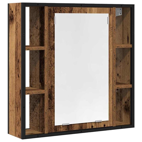 vidaXL Armoire à miroir de salle de bain vieux bois bois d'ingénierie