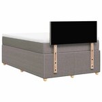 vidaXL Sommier à lattes de lit avec matelas taupe 120x190 cm tissu