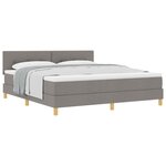 vidaXL Lit à ressorts avec coussin Taupe 180 x 200 cm tissu