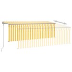 vidaXL Auvent automatique rétractable avec store 4x3 m Jaune et blanc