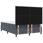 vidaXL Lit à Ressorts avec Matelas & Banc Gris Foncé 160x200 cm Velours