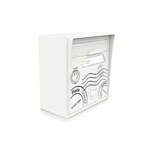 Boîte aux lettres compacte blanche – "Globe-trotter" – fabriquée en France – en résine – ne rouille pas – porte interchangeable