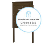 Bloc collectif leabox.com  2x3  grade 3  simple face  Extérieur  fixation sur pieds à sceller   Brun Sepia RAL 8014 finition brillante