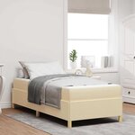 vidaXL Lit à ressorts avec matelas Blanc et crème 90 x 190 cm tissu