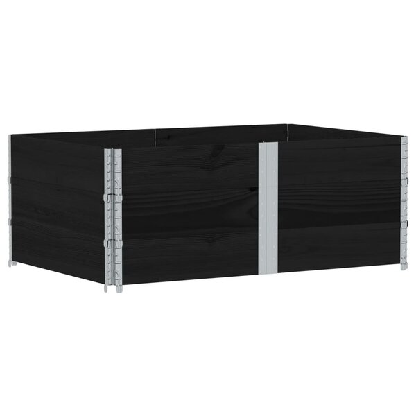 vidaXL Jardinière noir 150x100 cm bois massif de pin